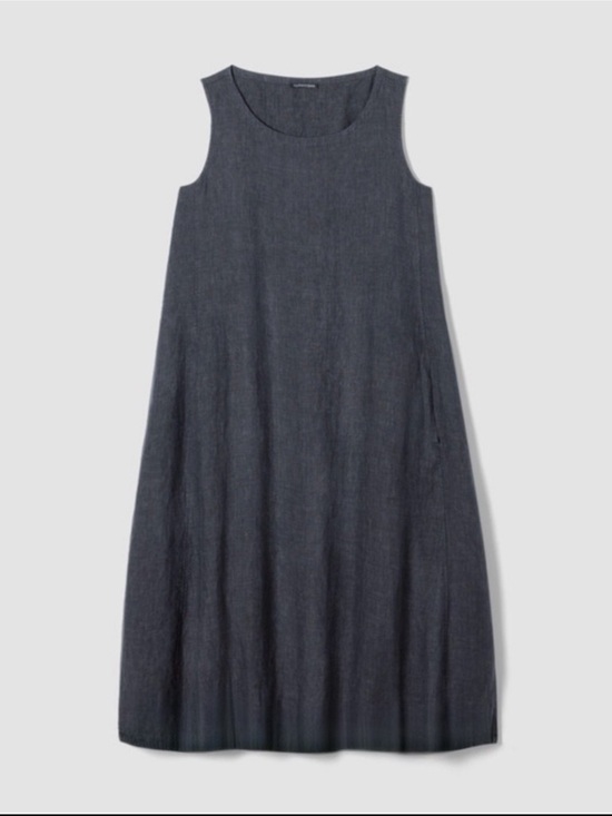 Eileen Fisher Dresses & Skirts - Eileen Fisher Sleeveless A-Line Midi Washed Organic Linen Dress SZ M